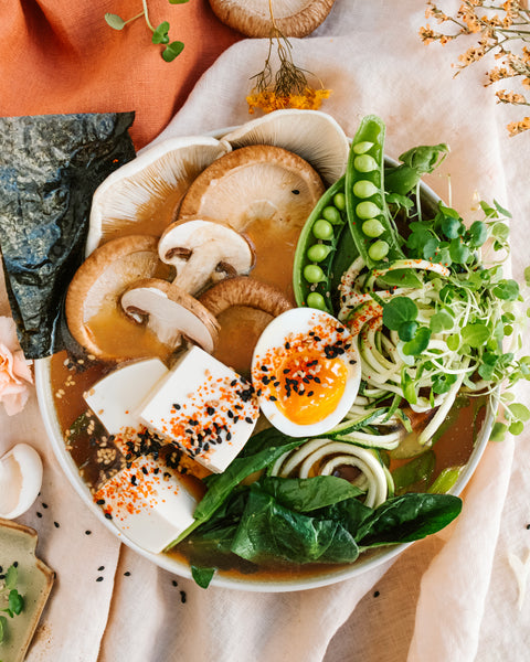 Mushroom & Tofu Veggie Ramen Bowl