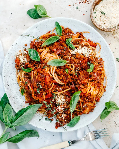 Red Wine Lentil Bolognese