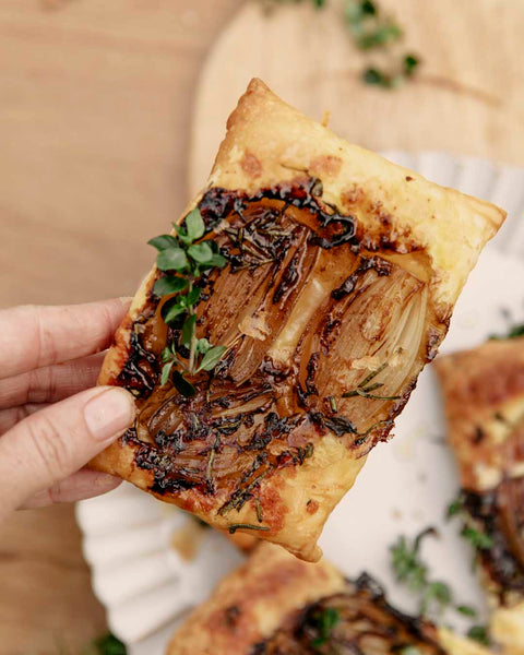 Upside Down Onion Thyme Tartlets